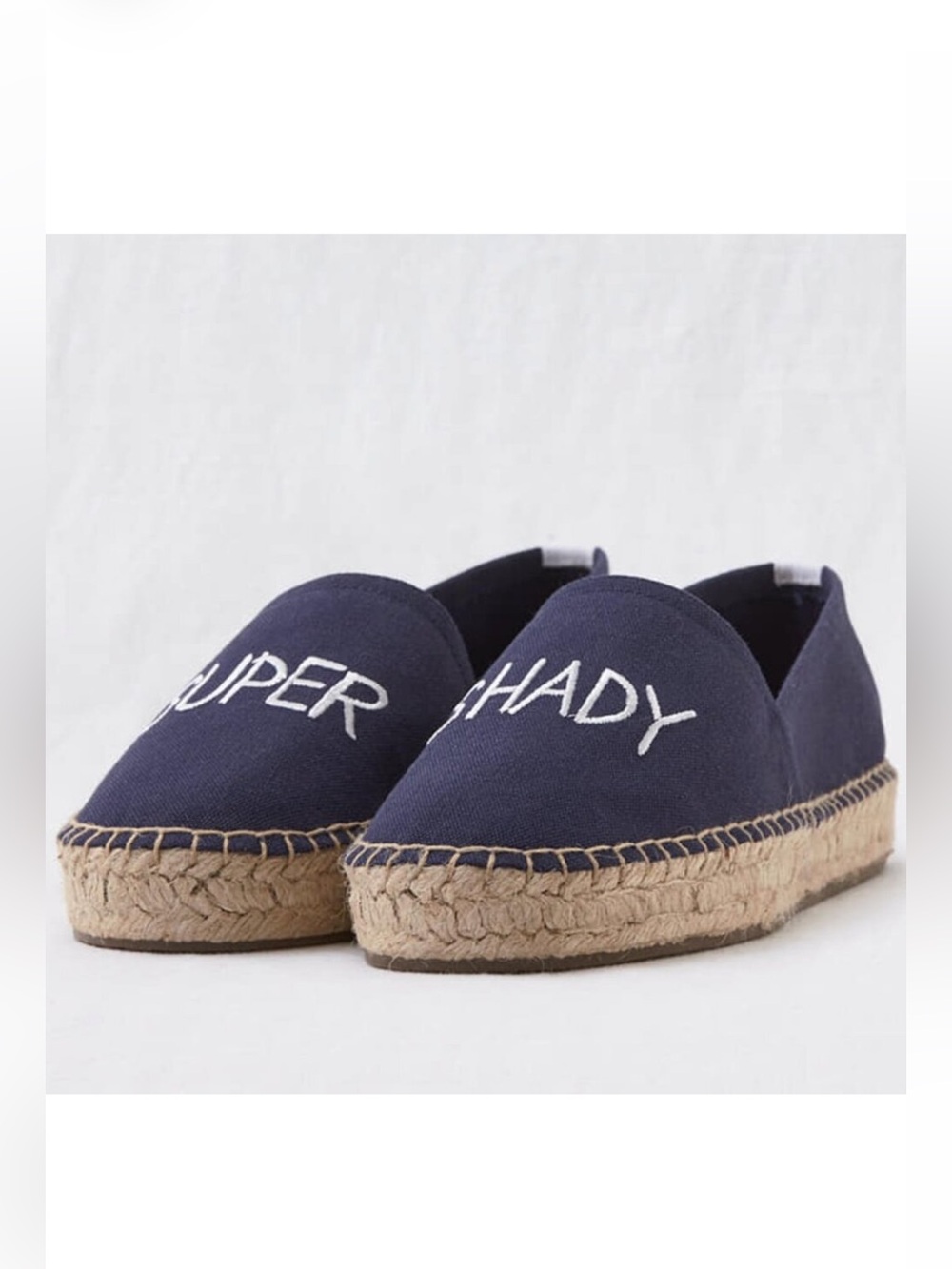 NEW Aerie Canvas Espadrilles SUPER SHADY Slip On Navy SZ-10